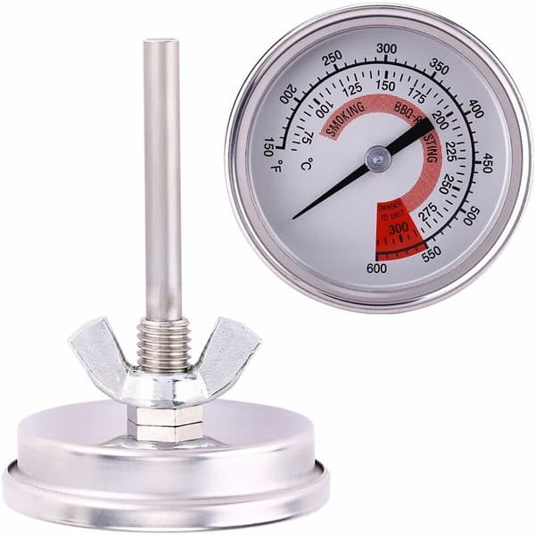 Grilltermometer i rustfritt stål, termometer for grill, pizzaovner, 75-300℉, 150-600℉