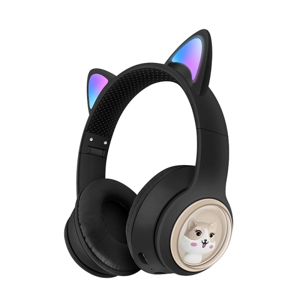 Cat Ears hörlurar för barn (trådlös Bluetooth, färgade lysdioder, B