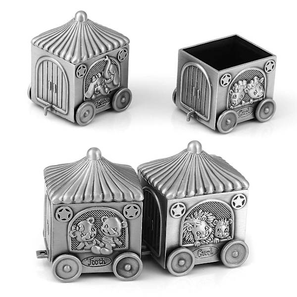 Tandhållare, Min första tand och lock minnessaklåda set, Baby tänder fén Containter presentaskar för barn barn（F）