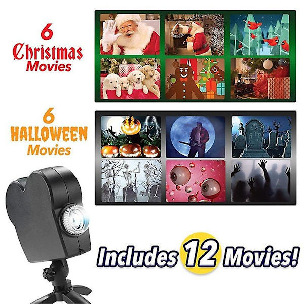 Jul Halloween Vindue Projektor Led Lys Festival 12 Film Display Lys（UK）