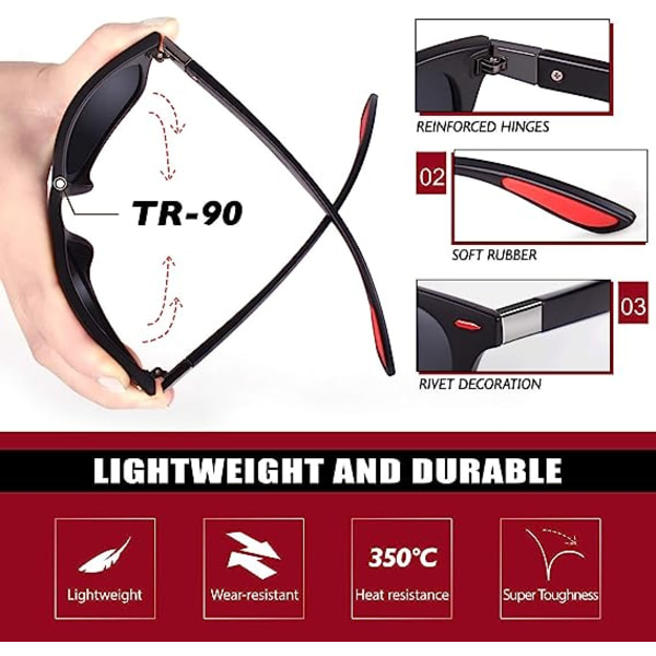 Solglasögon Herr Dam Polariserad rektangel TR90 100% UV-skydd