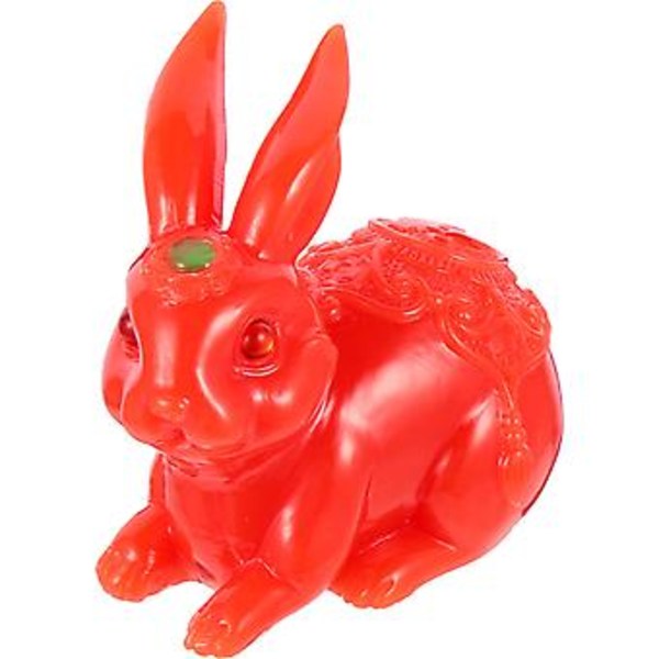 Påskhare Ornament i Resin Liten Påskhare Figurin Kanin Prydnad Skrivbordsdekor Red