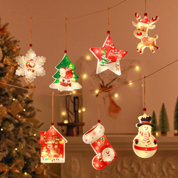 7 stykker juledekorationslys