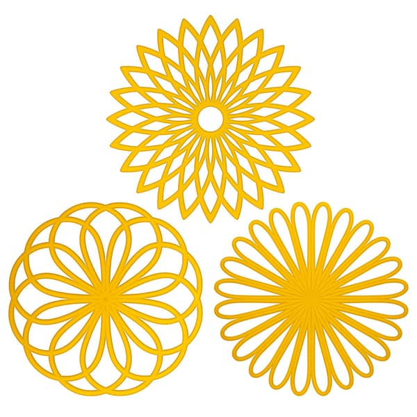 Multifunksjonell silikonunderlag i blomsterform, vaskeunderlag (sett med 3)