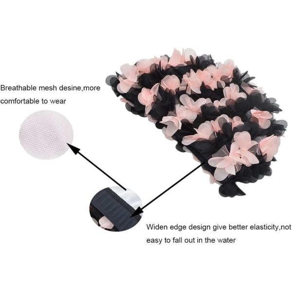 Kvinners blonder badehette - Retro, vintage stil - Blomsterblader (rosa)