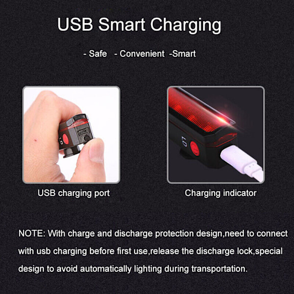 2 kpl pyörän laser-takavalo maastopyörä USB-lataus Cool fla