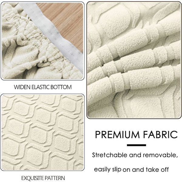 (beige, 6-pack) Matstolsöverdrag Set om 6, Stretch Matstolsskydd