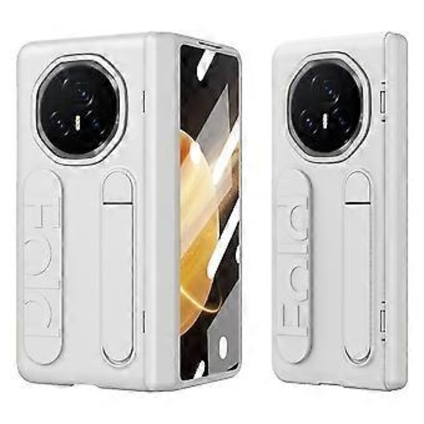 Honor Magic V3 5G -kotelo, jossa jalusta, ranneke, PC-puhelinkuori ja karkaistu lasikalvo - Valkoinen White
