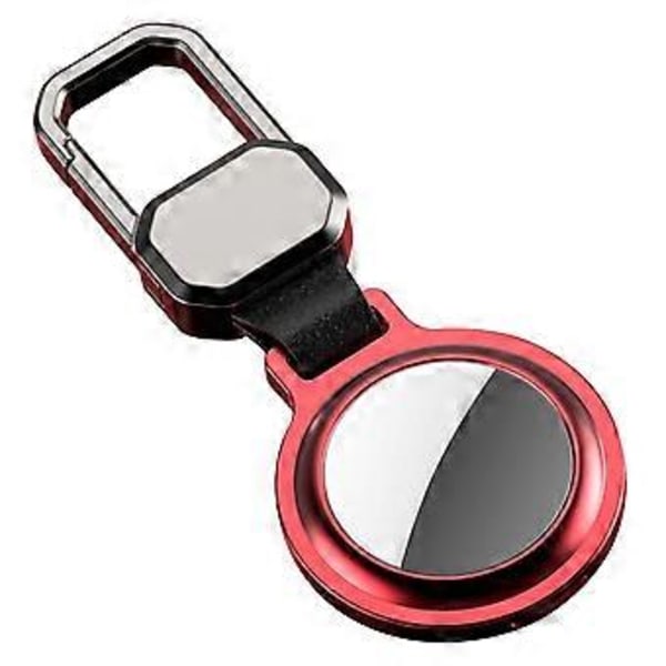 Til Apple AirTag Etui Aluminium Legering Nøglering Magnetisk Tracker Holder til Bagage Kæledyr - Rød Red