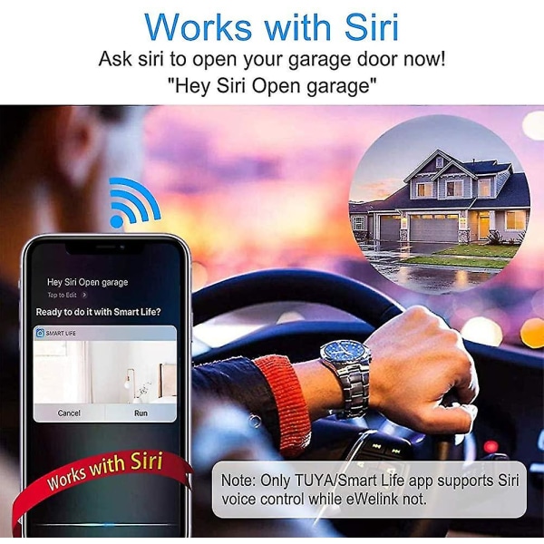 Universal Garageportåbner, Smart Wifi Garage Switch Timer Funktion Til Amazon