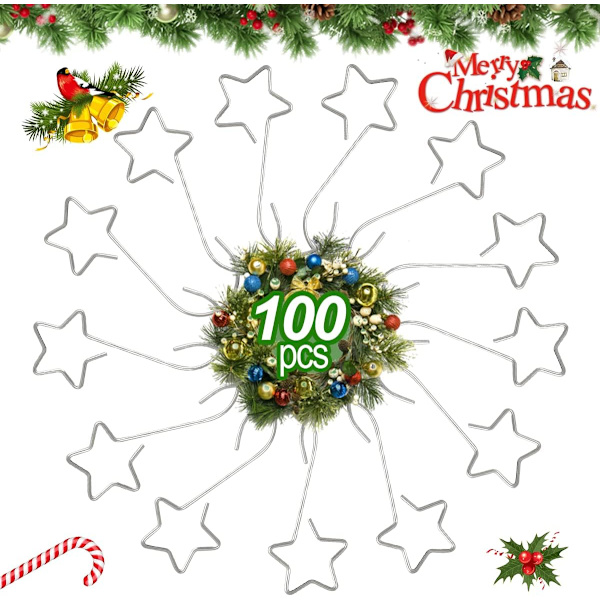 100 Julgranskulor Krokar, Julgranshängare, S-formad Jul