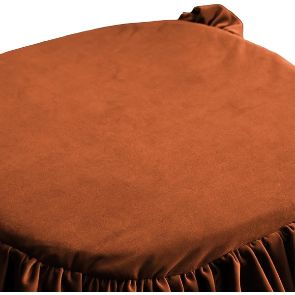 Orange Velvet Chair Cushion Ruffled Strap Cushion