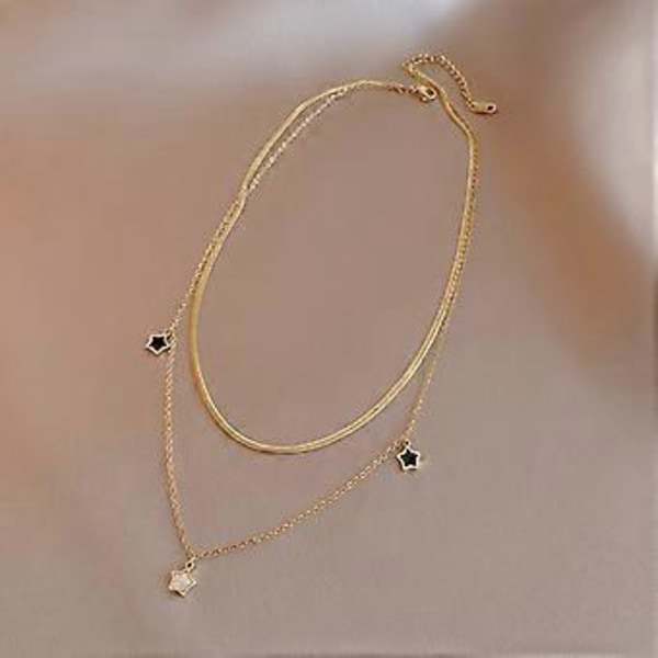 316L Rustfrit Stål 2-lags Emalje Stjerne Vedhæng Halskæde Til Kvinder Armbånd Trendy Party Mode Smykker, Smykkegaver til Mor Kone Kæreste