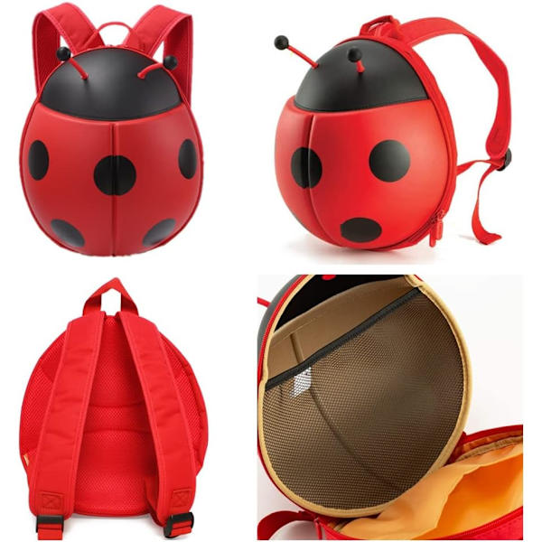 Unisex Toddler Rygsæk, Ladybug, Børnerygsæk til Pige og Dreng