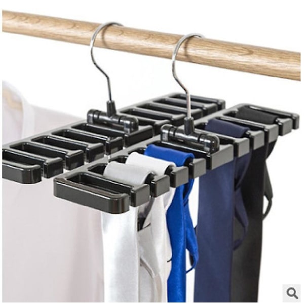 2 stk slipsklipsholder i sort, sklisikker belteholder, slipsklipsholder, oppbevaring