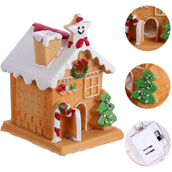 Jul Pepparkakshus Trä Led Lysande Julby