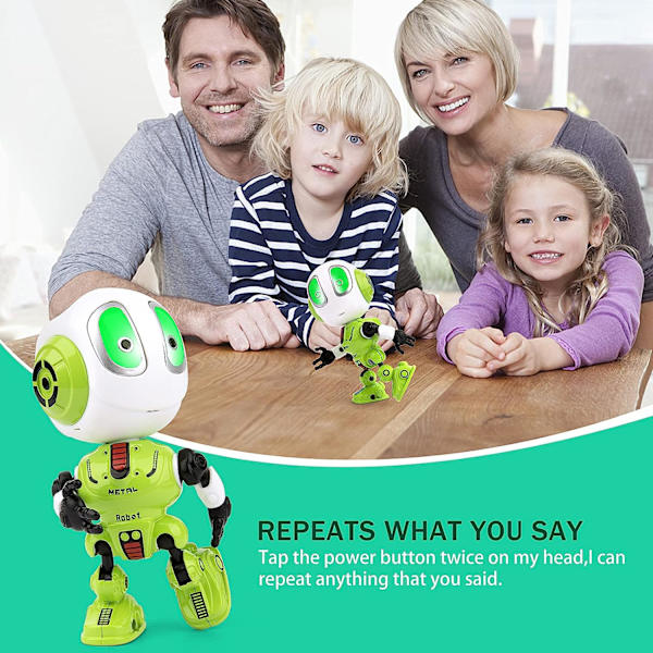 Metallpratende robotleker med Waht You Say Repeats, Rechargeab