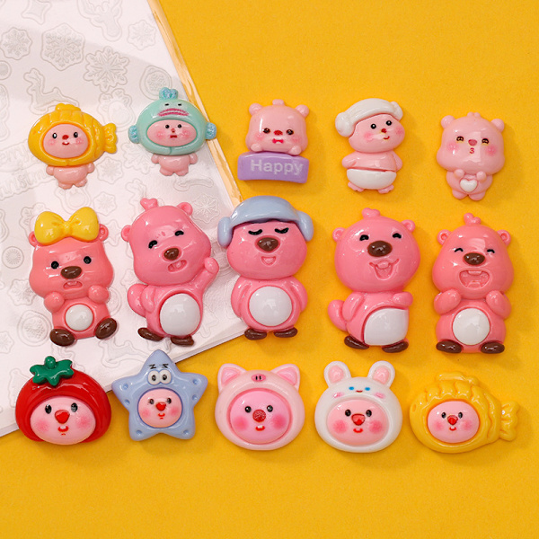 15PCS Beaver Cartoon Søte DIY-pynt, Håndlagde Materialer
