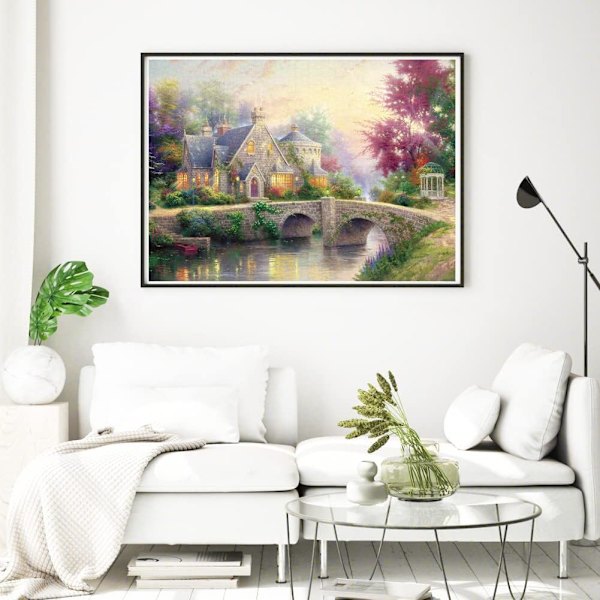 1000-brikkers puslespill for tenåringer, avslappende puslespill, Wonderland Bridge (stor størrelse 70x50cm/27.5x19.7 tommer)