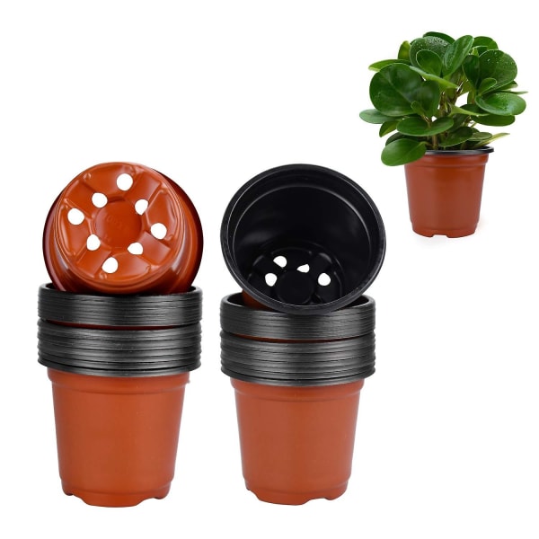10 st plastodlingspottar för blomplantor, fröplantor, för trädgård, för att omplantera suckulenter, små växter, 12 cm