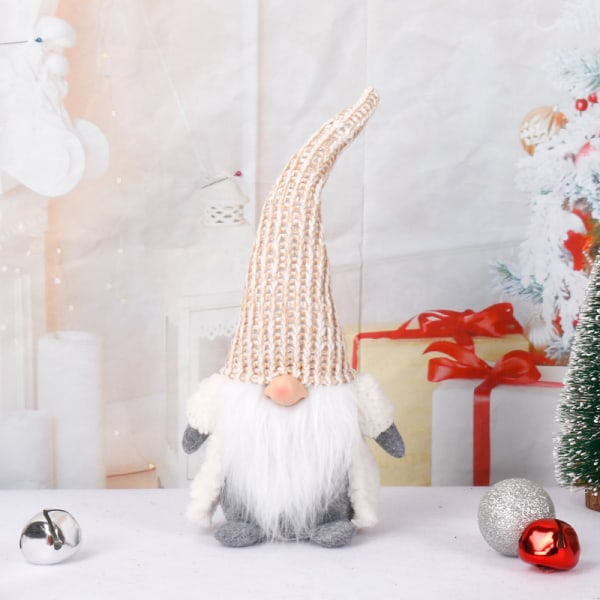 Handgjord svensk Tomte Holiday Gnome, jultomtedekorprydnad