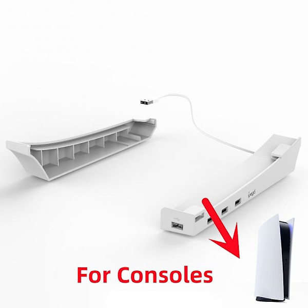 For Playstation 5 konsol vandret stand opgraderet skrivebordsstativ med 4-port