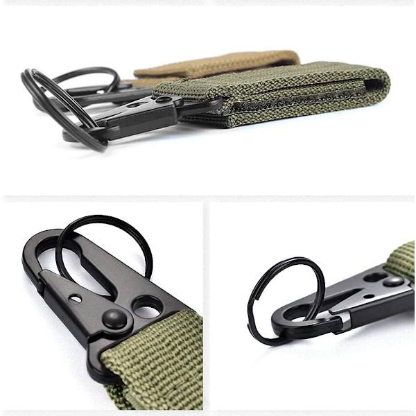 4 kappaletta taktisia varusteita Karabiner-leikettä Avainperä Vyön solki