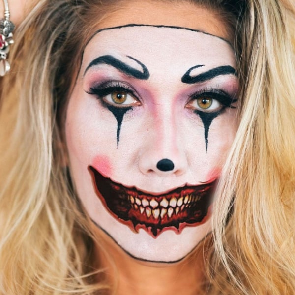 Halloween-skräck-clown-klistermärken, Halloween-tillfälliga tatueringar-kit, Halloween-tatuering-klistermärken, Halloween-smink