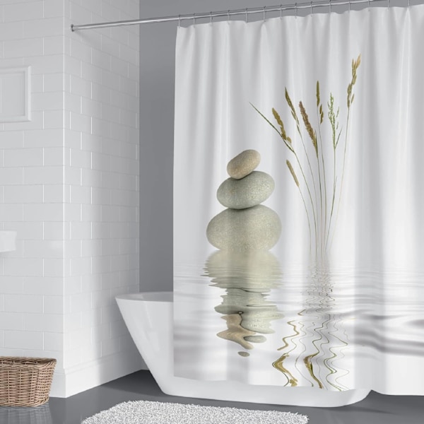 Zen badrumsgardin vattentätt tyg - en fin touch av spa-atmosfär