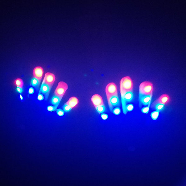 LED-lysande/färgglada handskar, LED Rave Lighting Flashing/Multi Col