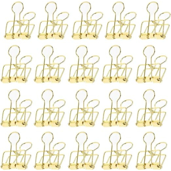 20 stk. 32 mm dobbelte clips, papirclips, metal binderclips, dokumenter