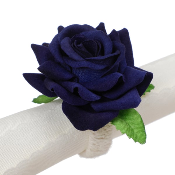 6 delar (blå)Rose Servettring Blomma Servettring Bröllopsservett
