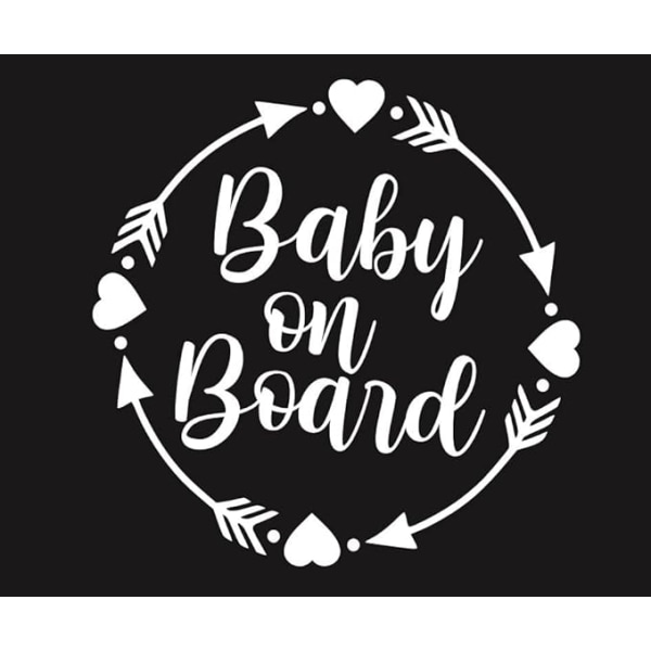 2 st Baby on Board Vit Vinyldekal Vit Bakruta Dekal