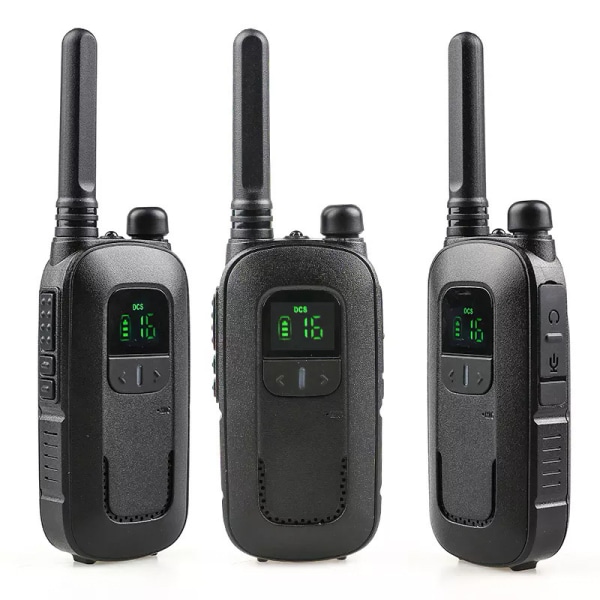 2-delt mini walkie talkie-sett for barn, oppladbart for fjernkontroll
