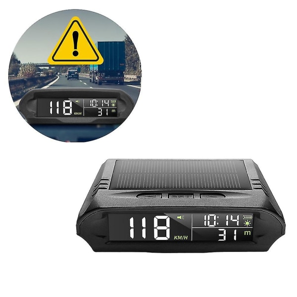 Universal Hud Bil Sol Digital Meter Gps Speedometer Overspeed Alarm Afstand Højde Display