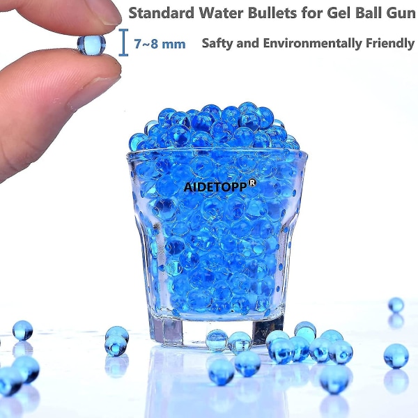 Gel Ball Blaster -täyttöammukset, Water Bullets -helmet (5 pakkaus 10 000 kierrosta per pakkaus) Yhteensopiva Gel Blasters Ammo -ammusten, roiskepallopistoolin ammusten 7,5 mm, Br