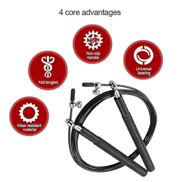 3m Aluminium Skid Speed Hopprep med justerbar stålkabel Fitness Träning Fitness Gym Crossfit Speed Hopprep