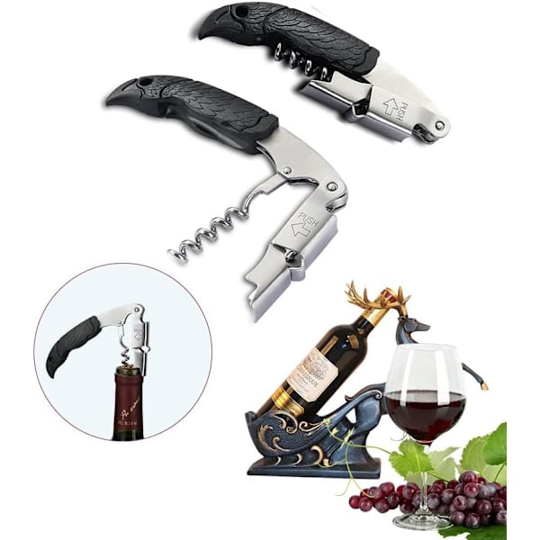 Professionelt Corkscrew til Bartendere Sæt med 3, med Rustfrit Stål