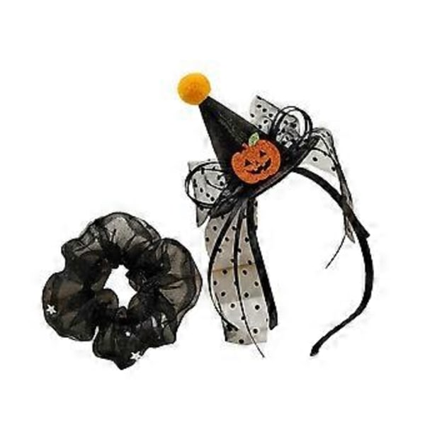 Halloween Söpö Tylli Hiuslenkki Panta Glitter Mini Kartiohattu Söpö Hiusklipsi Hiusvanne Poninhäntäpidike Valokuvarekvisiitta Musta