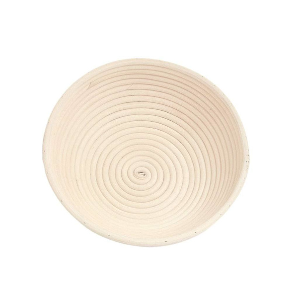 Rund flettet kurv til fermentering af brød, landbrød, bolle, hævekurv, bagerkurv med klædeovertræk, 1 stk. 25 * 8 cm