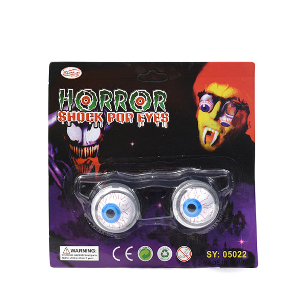 2 st roliga Halloween fjäderglasögon maskeradbal ögonbollsglas
