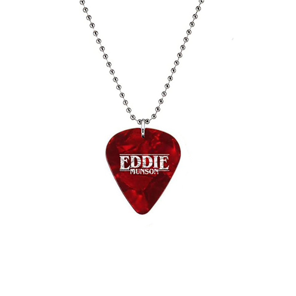 Hellfire Club Stranger Things Eddie Munson röd gitarr plektrum plectrum boll halsband 3PCS