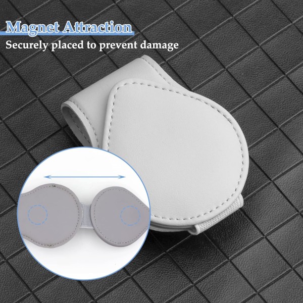 1 st Car Sun Visor Glasögonhållare, Universal Läder Bil Sunglasse