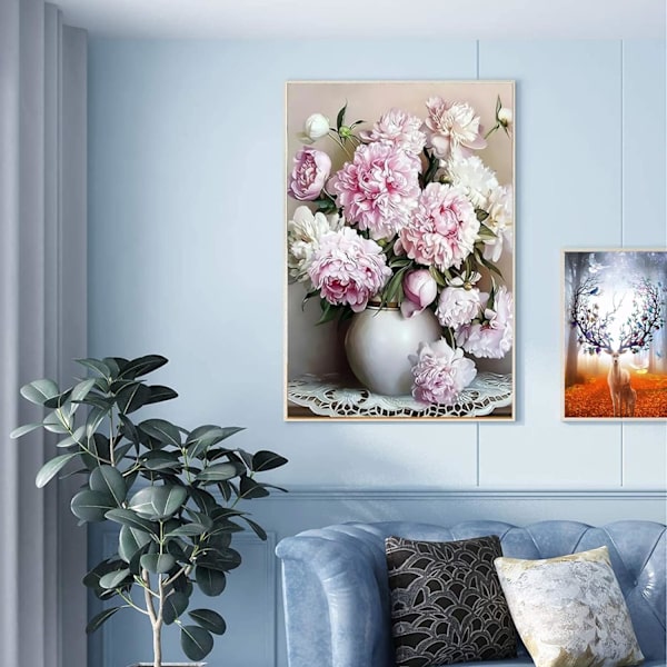 30*40cm Diamantmålning, Diamantkonstset Vuxen Blomma Diamant Smärta