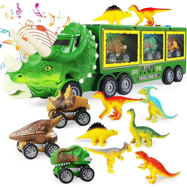 Læringslegetøj Børns Dinosaur Lastbil Legetøj Gave Opbevaring Bil Transpo