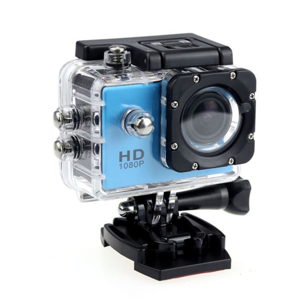 1 stk blått utendørs sportsvanntett kamera