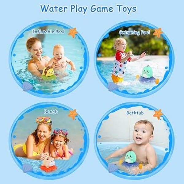 Baby Bath Toy, 3 Rubber Animals Bath Toy, Floating Water Sprayer