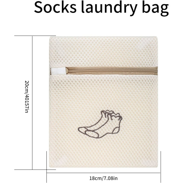 1 stk sokkemønster vaskeripose, vaskemaskin nett, mesh vaskeri