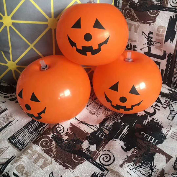 10-pakning LED-lysende ballonger, Halloween-ballonger gresskardekorasjon