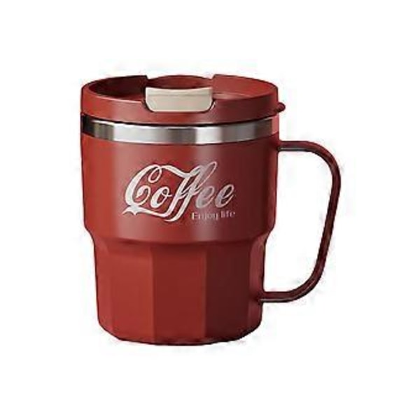 Termosmugg i rostfritt stål, enkel stil, 400 ml, återanvändbar vattenkopp lämplig för camping, picknick, grillning Coca Cola Red